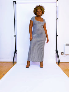 Vintage Monochrome Short Sleeved L*psy Dress (10-14UK)