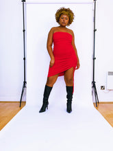 Load image into Gallery viewer, Y2K Red Ruched Draw String Dress by Clockhouse (18-20UK)
