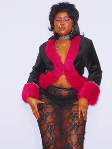Electric Pink Tassel Bead Coat by Sooki Sooki Vintage (10-12UK)